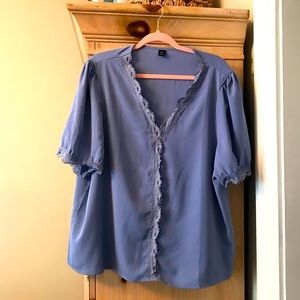 Shein Curve Dusty Blue Blouse 4X